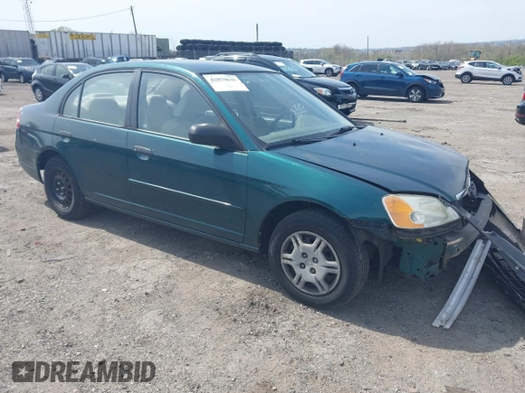 2001 Honda Civic LX with VIN JHMES16531S009904, listed as a IAAI auction lot 42079635 with 182,269 mi miles. Bid and sale history available at carsss.com. Image 1.