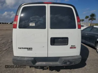 2014 GMC Savana Cargo Van with VIN 1GTW7FCAXE1172325, listed as a Copart auction lot 76668414 with 0 mi miles and Salvage Title. Bid and sale history available at carsss.com. Image 6.