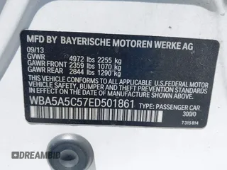 2014 BMW 5 Series 528i with VIN WBA5A5C57ED501861, listed as a IAAI auction lot 42524914 with Not provided miles and . Bid and sale history available at DreamBid. Image 9.