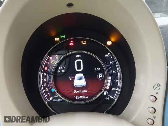 2016 FIAT 500 Sport with VIN 3C3CFFBR7GT217394, listed as a IAAI auction lot 41892554 with 128,486 mi miles and . Bid and sale history available at DreamBid. Image 7.