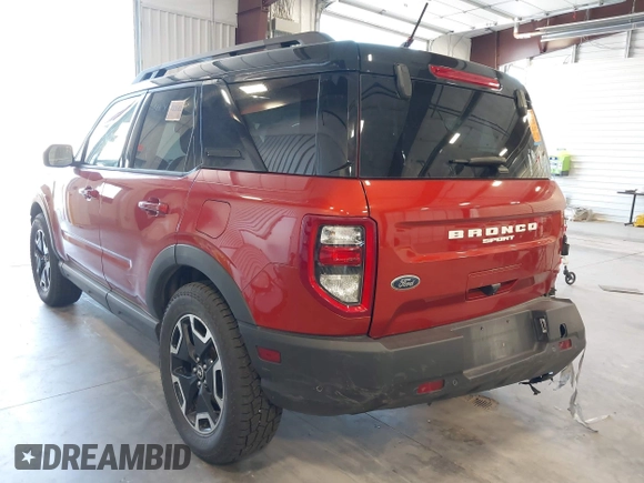 2022 Ford Bronco Sport Outer Banks with VIN 3FMCR9C68NRD74432, listed as a IAAI auction lot 42507901 with 45,557 mi miles and . Bid and sale history available at DreamBid. Image 3.
