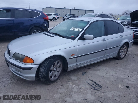 2001 BMW 3 Series 325i with VIN WBAAN37451ND46209, listed as a Copart auction lot 44571155 with 98,089 mi miles and Clean Title. Bid and sale history available at carsss.com. Image 1.