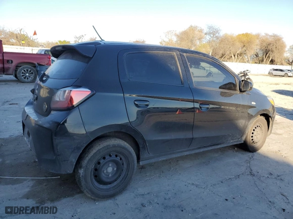 2021 Mitsubishi Mirage ES with VIN ML32AUHJ5MH010317, listed as a Copart auction lot 42448395 with 106036 miles and Salvage Title. Bid and sale history available at carsss.com. Image 3.
