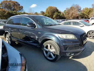 2011 Audi Q7 S line with VIN WA1DGAFE2BD003185, listed as a Copart auction lot 79192554 with 164,365 mi miles and Salvage title. Bid and sale history available at DreamBid. Image 4.