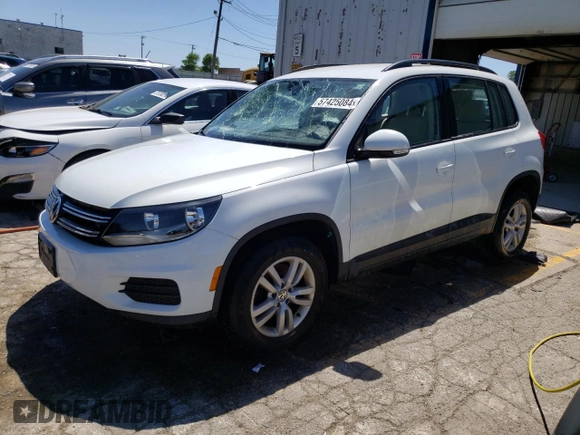 2016 Volkswagen Tiguan R-Line with VIN WVGBV7AX1GW593028, listed as a Copart auction lot 57425084 with Not Provided miles and Salvage Title. Bid and sale history available at DreamBid. Image 1.
