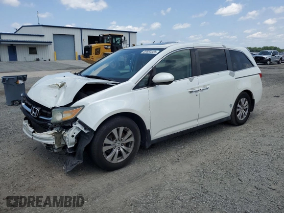 2014 Honda Odyssey EX-L with VIN 5FNRL5H67EB051217, listed as a Copart auction lot 59954225 with 262,816 mi miles and Salvage title. Bid and sale history available at DreamBid. Image 1.