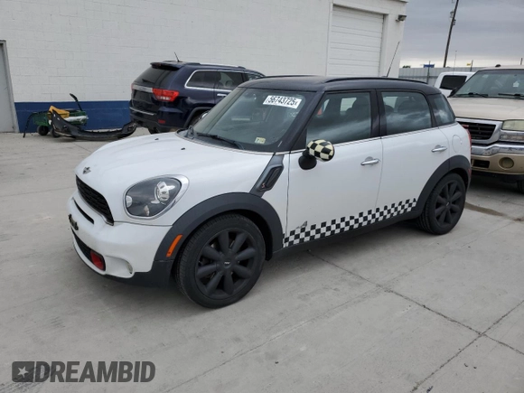 2013 MINI Countryman S ALL4 with VIN WMWZC5C52DWP34402, listed as a Copart auction lot 56743725 with 102,983 mi miles and Clean Title. Bid and sale history available at DreamBid. Image 1.