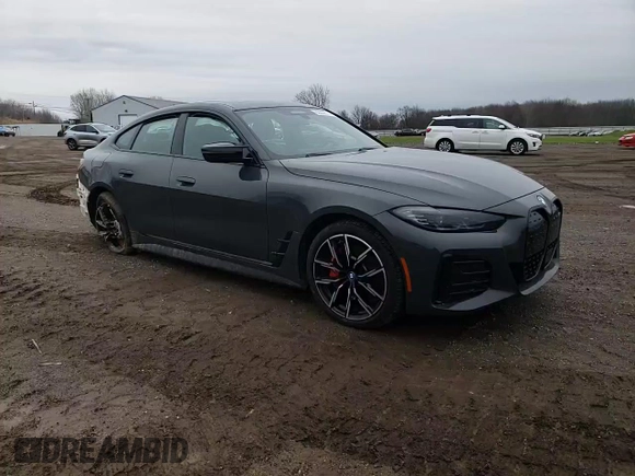 2023 BMW i4 M50 with VIN WBY33AW05PFP05464, listed as a Copart auction lot 82332714 with 14,644 mi miles and Salvage Title. Bid and sale history available at carsss.com. Image 10.