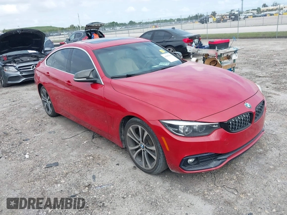 2019 BMW 4 Series 430i with VIN WBA4J1C52KBM16194, listed as a IAAI auction lot 41985890 with 74,788 mi miles and . Bid and sale history available at carsss.com. Image 1.