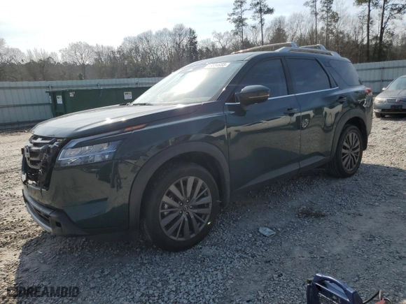 2024 Nissan Pathfinder SL with VIN 5N1DR3CB4RC242402, listed as a Copart auction lot 43834655 with 25,287 mi miles and Salvage Title. Bid and sale history available at carsss.com. Image 1.