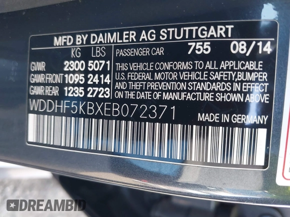2014 Mercedes-Benz E 350 Sport with VIN WDDHF5KBXEB072371, listed as a IAAI auction lot 42564574 with 73,331 mi miles and . Bid and sale history available at DreamBid. Image 9.