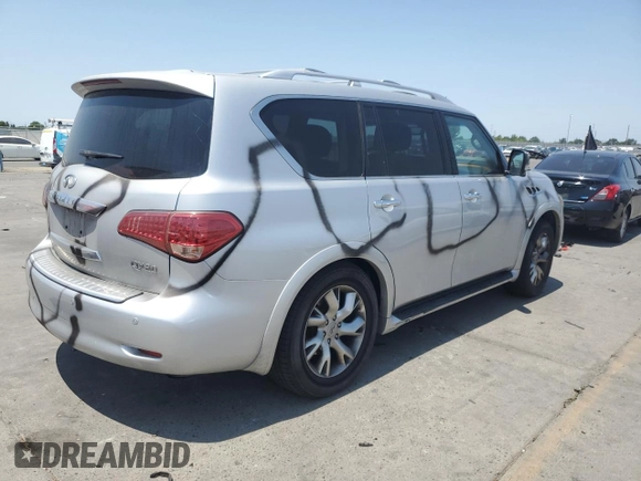 2014 Infiniti QX80 with VIN JN8AZ2NC3E9351193, listed as a Copart auction lot 58953585 with 182,686 mi miles and Salvage title. Bid and sale history available at DreamBid. Image 3.