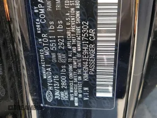 2017 Genesis G80 3.8L with VIN KMHGN4JE9HU175302, listed as a Copart auction lot 59144765 with 133,609 mi miles and Salvage title. Bid and sale history available at DreamBid. Image 13.