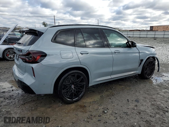 2023 BMW X3 M with VIN 5YM13EC02P9S08561, listed as a Copart auction lot 81371134 with 15,589 mi miles and Salvage title. Bid and sale history available at DreamBid. Image 3.