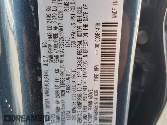 2023 Mazda CX-50 S Select with VIN 7MMVABAM6PN141636, listed as a Copart auction lot 43043375 with 30,295 mi miles and Non Repairable. Bid and sale history available at DreamBid. Image 14.