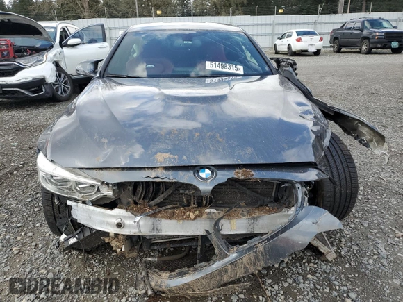 2015 BMW M4 with VIN WBS3R9C56FK330181, listed as a Copart auction lot 51498315 with Not provided miles and Salvage title. Bid and sale history available at DreamBid. Image 5.