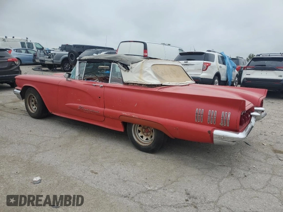 1960 Ford Thunderbird with VIN 0Y73Y100324, listed as a Copart auction lot 65604024 with 15,301 mi miles and Clean Title. Bid and sale history available at DreamBid. Image 2.