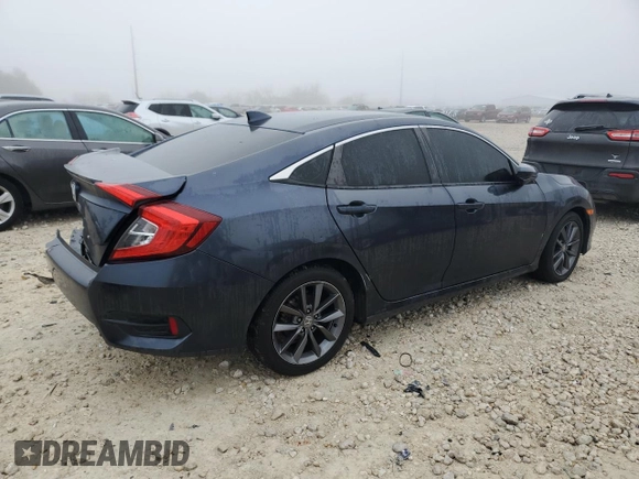 2019 Honda Civic Sedan EX with VIN JHMFC1F31KX003734, listed as a Copart auction lot 46680985 with 30,722 mi miles and Salvage Title. Bid and sale history available at carsss.com. Image 3.