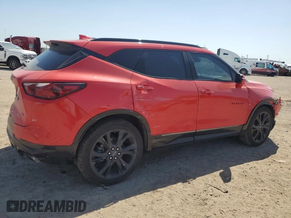2021 Chevrolet Blazer RS z VIN 3GNKBERS8MS568099, wystawiony jako Copart lot #52460145 z przebiegiem 72 984 mil mil oraz Szkoda całkowita • Salvage title. Historia ofert i sprzedaży dostępna na DreamBid. Obrazek 3.