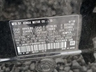 2016 Acura RLX Advance with VIN JH4KC1F94GC001803, listed as a Copart auction lot 55317555 with 71,544 mi miles and Salvage title. Bid and sale history available at DreamBid. Image 13.