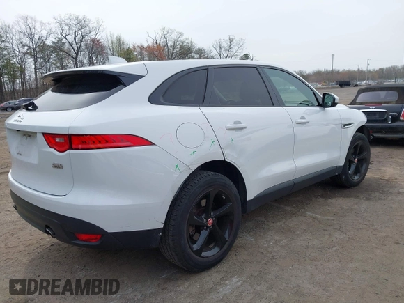 2018 Jaguar F-Pace 25t Premium with VIN SADCJ2FX7JA295057, listed as a IAAI auction lot 41912916 with 58,696 mi miles and . Bid and sale history available at DreamBid. Image 4.