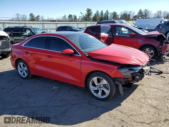 2022 Audi A3 Premium with VIN WAUAUDGY6NA089115, listed as a Copart auction lot 41905554 with 20,695 mi miles. Bid and sale history available at carsss.com. Image 4.