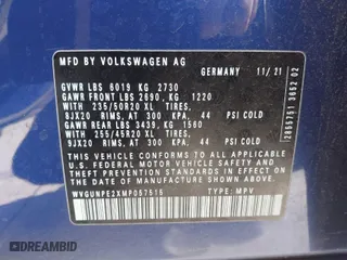 2021 Volkswagen ID.4 Pro S with VIN WVGUNPE2XMP057515, listed as a IAAI auction lot 41665322 with 22,146 mi miles. Bid and sale history available at carsss.com. Image 9.