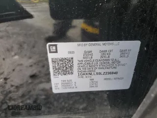 2020 GMC Acadia AT4 with VIN 1GKKNLLS9LZ236949, listed as a Copart auction lot 56944845 with 99,614 mi miles and Salvage title. Bid and sale history available at DreamBid. Image 13.