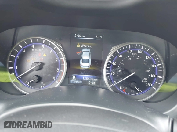 2017 Infiniti Q50 Premium with VIN JN1EV7ARXHM835950, listed as a IAAI auction lot 42456657 with 128,692 mi miles and . Bid and sale history available at DreamBid. Image 7.