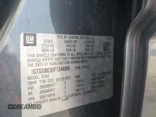 2015 GMC Canyon 4WD SLE with VIN 1GTG6BE36F1244086, listed as a Copart auction lot 51380255 with 81,822 mi miles and Salvage Title. Bid and sale history available at carsss.com. Image 12.