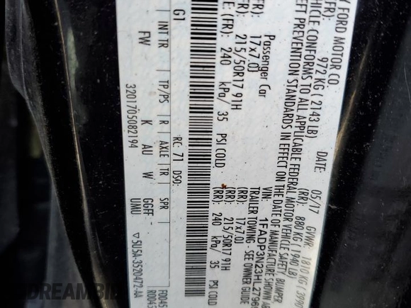 2017 Ford Focus Titanium with VIN 1FADP3N23HL279694, listed as a Copart auction lot 53452725 with 92,740 mi miles and Salvage Title. Bid and sale history available at carsss.com. Image 13.