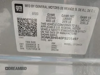 2023 Chevrolet Blazer LT с VIN 3GNKBHR40PS235497, выставлен на аукционе IAAI как лот 42124586 с пробегом 20 533 миль миль и . История ставок и продаж доступна на DreamBid. Изображение 9.