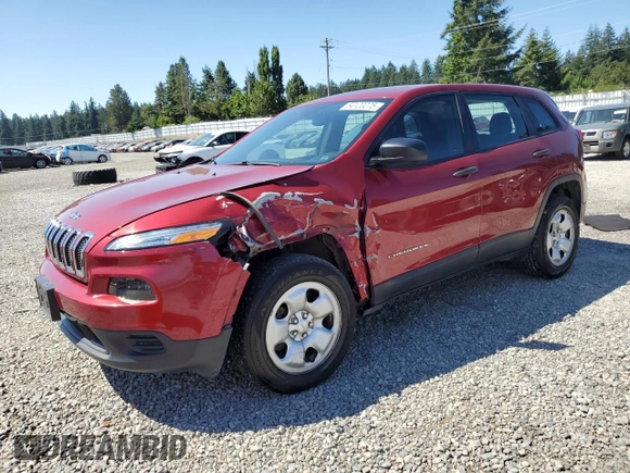 2017 Jeep Cherokee Sport with VIN 1C4PJMABXHD230619, listed as a Copart auction lot 64120275 with 101,327 mi miles and Salvage title. Bid and sale history available at DreamBid. Image 1.