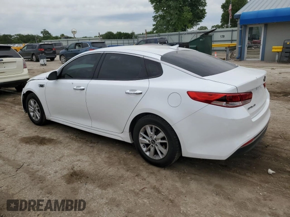2018 Kia Optima S with VIN 5XXGT4L3XJG188402, listed as a Copart auction lot 57156235 with 107,169 mi miles and Salvage title. Bid and sale history available at DreamBid. Image 2.