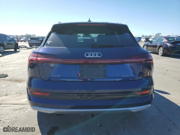2021 Audi e-tron Premium Plus with VIN WA1LAAGE1MB024443, listed as a Copart auction lot 42333015 with 43,977 mi miles and Salvage Title. Bid and sale history available at carsss.com. Image 6.