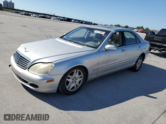 2003 Mercedes-Benz S-Class 4.3L with VIN WDBNG70J03A339034, listed as a Copart auction lot 70583504 with 104,849 mi miles and Salvage Title. Bid and sale history available at carsss.com. Image 1.