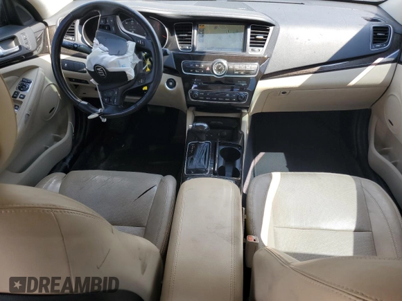 2015 Kia Cadenza Premium with VIN KNALN4D71F5185021, listed as a Copart auction lot 69857384 with 120,488 mi miles and Salvage Title. Bid and sale history available at carsss.com. Image 8.