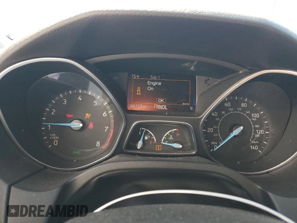 2017 Ford Focus SE with VIN 1FADP3F28HL338298, listed as a Copart auction lot 53458105 with 86,723 mi miles and Salvage Title. Bid and sale history available at carsss.com. Image 9.