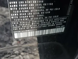 2021 Volkswagen Tiguan SE z VIN 3VV3B7AX4MM032014, wystawiony jako Copart lot #56798555 z przebiegiem 72 077 mil mil oraz Szkoda całkowita • Salvage title. Historia ofert i sprzedaży dostępna na DreamBid. Obrazek 12.