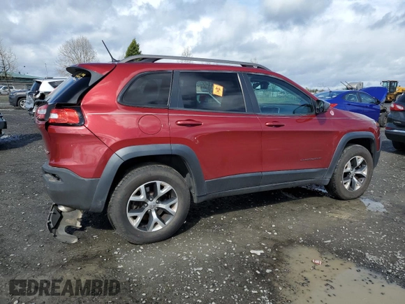 2015 Jeep Cherokee Trailhawk with VIN 1C4PJMBS9FW544133, listed as a Copart auction lot 51000485 with 96,146 mi miles and Salvage Title. Bid and sale history available at carsss.com. Image 3.