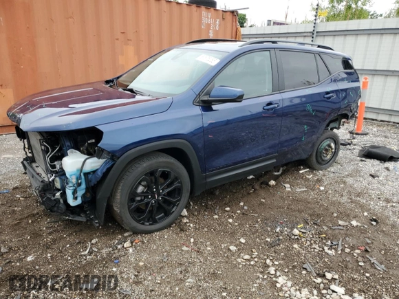 2022 GMC Terrain SLE with VIN 3GKALMEV1NL203016, listed as a Copart auction lot 57675265 with 57,471 mi miles and Salvage title. Bid and sale history available at DreamBid. Image 1.