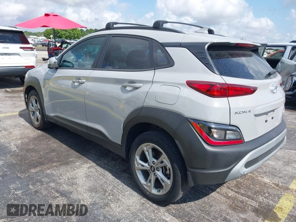 2023 Hyundai Kona SEL with VIN KM8K6CAB3PU062015, listed as a IAAI auction lot 42187191 with 35,599 mi miles. Bid and sale history available at carsss.com. Image 3.
