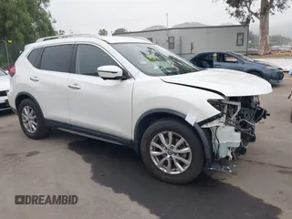 2018 Nissan Rogue SV with VIN KNMAT2MT7JP593232, listed as a IAAI auction lot 42141416 with 34,373 mi miles and . Bid and sale history available at carsss.com. Image 1.