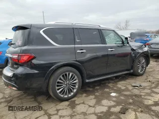 2019 Infiniti QX80 LUXE with VIN JN8AZ2NE5K9234907, listed as a Copart auction lot 50197445 with Not Provided miles and Clean Title. Bid and sale history available at carsss.com. Image 3.