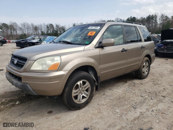 2003 Honda Pilot EX with VIN 2HKYF185X3H579951, listed as a Copart auction lot 49812365 with 197,341 mi miles and Salvage Title. Bid and sale history available at carsss.com. Image 1.