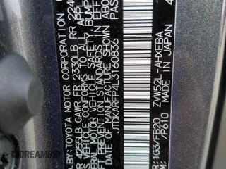 2020 Toyota Prius LE z VIN JTDKARFP4L3160836, wystawiony jako Copart lot #59370235 z przebiegiem 72 601 mil mil oraz Szkoda całkowita • Salvage title. Historia ofert i sprzedaży dostępna na DreamBid. Obrazek 13.