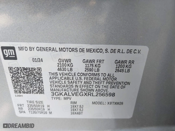 2024 GMC Terrain SLT with VIN 3GKALVEGXRL256598, listed as a IAAI auction lot 40912735 with 6,406 mi miles. Bid and sale history available at carsss.com. Image 9.
