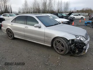 2003 Mercedes-Benz S 55 AMG with VIN WDBNG74J73A357542, listed as a Copart auction lot 87545475 with 76,588 mi miles and Salvage Title. Bid and sale history available at DreamBid. Image 4.