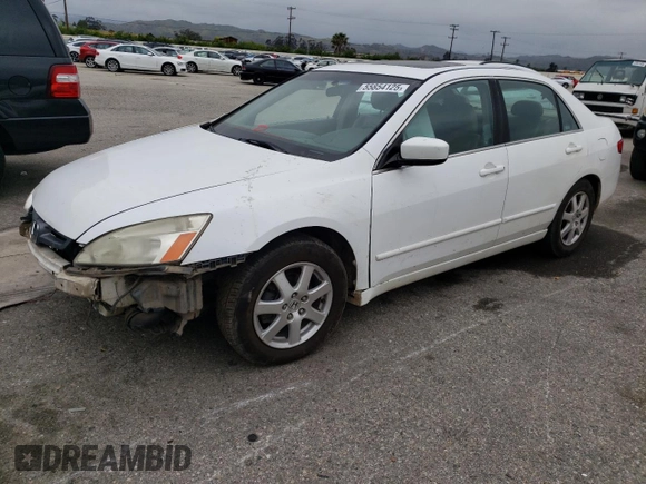 2005 Honda Accord EX-L z VIN 1HGCM66565A041274, wystawiony jako Copart lot #55854125 z przebiegiem Nie podano mil oraz Szkoda całkowita • Salvage title. Historia ofert i sprzedaży dostępna na DreamBid. Obrazek 1.