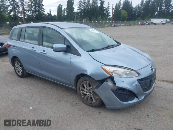 2012 Mazda 5 Sport with VIN JM1CW2BLXC0127258, listed as a IAAI auction lot 42226885 with 112,102 mi miles and . Bid and sale history available at DreamBid. Image 1.